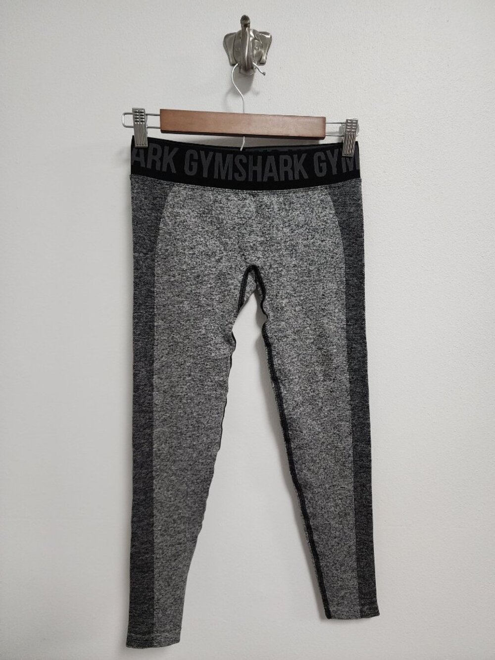 Gymshark flex low rise heathered black charcoal seamless legging S